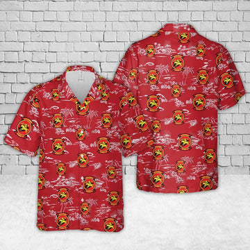 Us Navy Hawaiian Shirt, US Navy VA-87 Badge Hawaiian Shirt, Military Hawaiian Shirt
