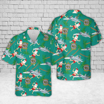 Us Navy Hawaiian Shirt, US Navy VAQ-138 Yellowjackets 2020 EA-18G Growler Christmas Hawaiian Shirt, Military Hawaiian Shirt