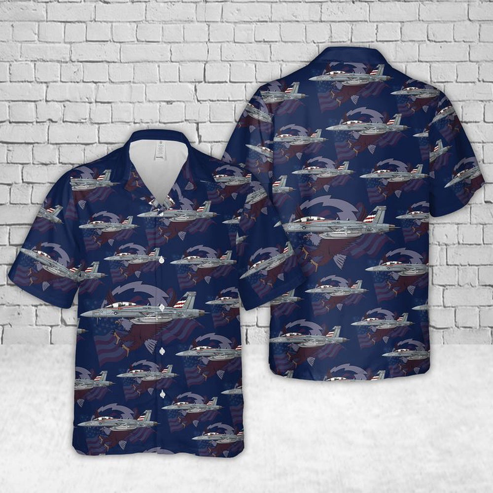 Us Navy Hawaiian Shirt, US Navy VAQ-140 Patriots EA-18G Hawaiian Shirt, Military Hawaiian Shirt