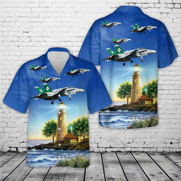Us Navy Hawaiian Shirt, US Navy VAQ-209 Star Warriors EA-18G Hawaiian Shirt, Military Hawaiian Shirt