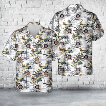 Us Navy Hawaiian Shirt, US Navy VC-5 Checkertails (1971) S-2 Tracker Hawaiian Shirt, Military Hawaiian Shirt