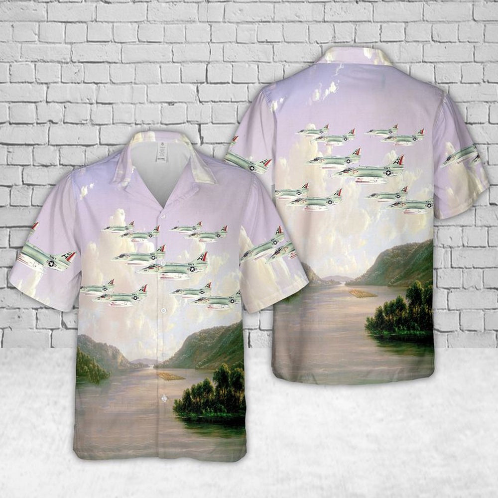 Us Navy Hawaiian Shirt, US Navy VC-7 Douglas A-4 Skyhawk Hawaiian Shirt, Military Hawaiian Shirt