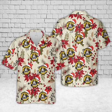 Us Navy Hawaiian Shirt, US Navy VF-84 Jolly Rogers Christmas Hawaiian Shirt, Military Hawaiian Shirt