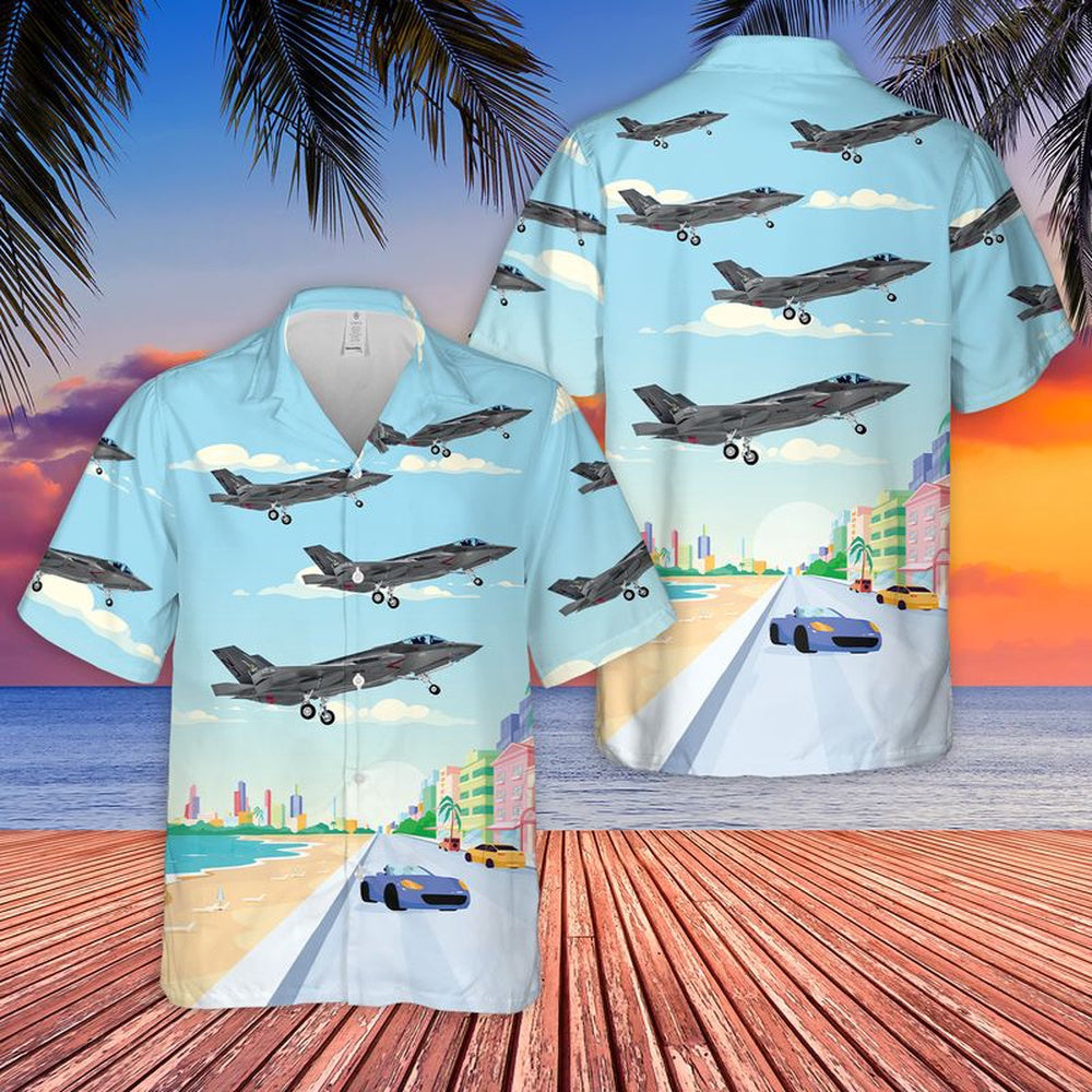 Us Navy Hawaiian Shirt, US Navy VFA-101 Grim Reapers F-35C Lightning II Hawaiian Shirt, Military Hawaiian Shirt