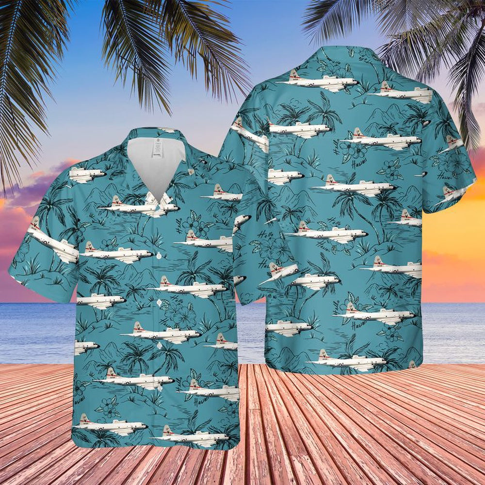 Us Navy Hawaiian Shirt, US Navy VP-16 War Eagles Lockheed P-3C Hawaiian Shirt, Military Hawaiian Shirt