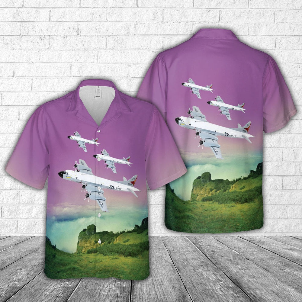 Us Navy Hawaiian Shirt, US Navy VP-19 Big Red P-3C Orion Hawaiian Shirt, Military Hawaiian Shirt