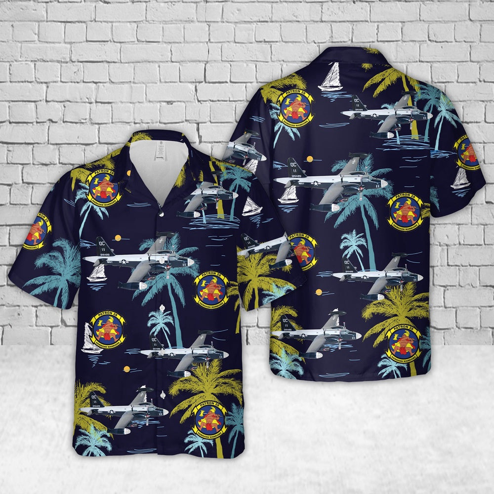 Us Navy Hawaiian Shirt, US Navy VP-28 Hawaiian Warriors 1961 P2V5 Hawaiian Shirt, Military Hawaiian Shirt