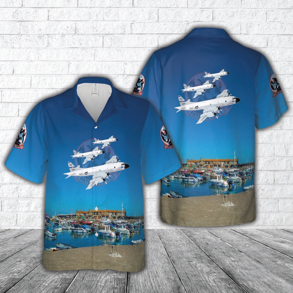 Us Navy Hawaiian Shirt, US Navy VP-50 Blue Dragon (1982) P-3C Orion Hawaiian Shirt, Military Hawaiian Shirt