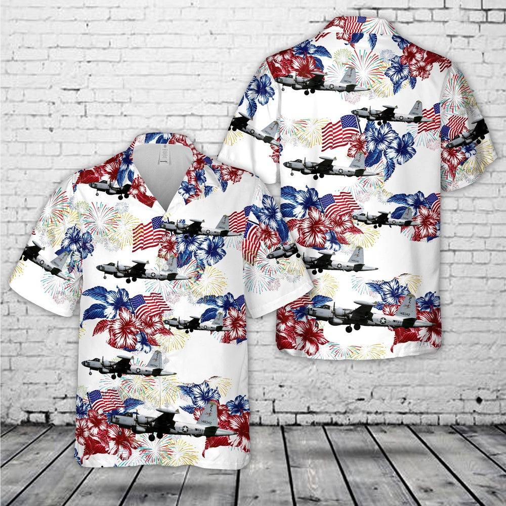 Us Navy Hawaiian Shirt, US Navy VP-67 Golden Hawks SP-2H Neptune BuNo 148342 Hawaiian Shirt, Military Hawaiian Shirt