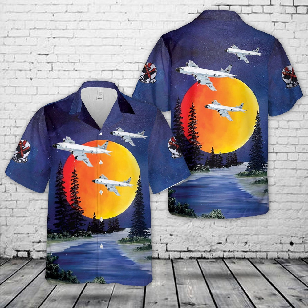 Us Navy Hawaiian Shirt, US Navy VP-68 Blackhawks P-3B Orion Hawaiian Shirt, Military Hawaiian Shirt