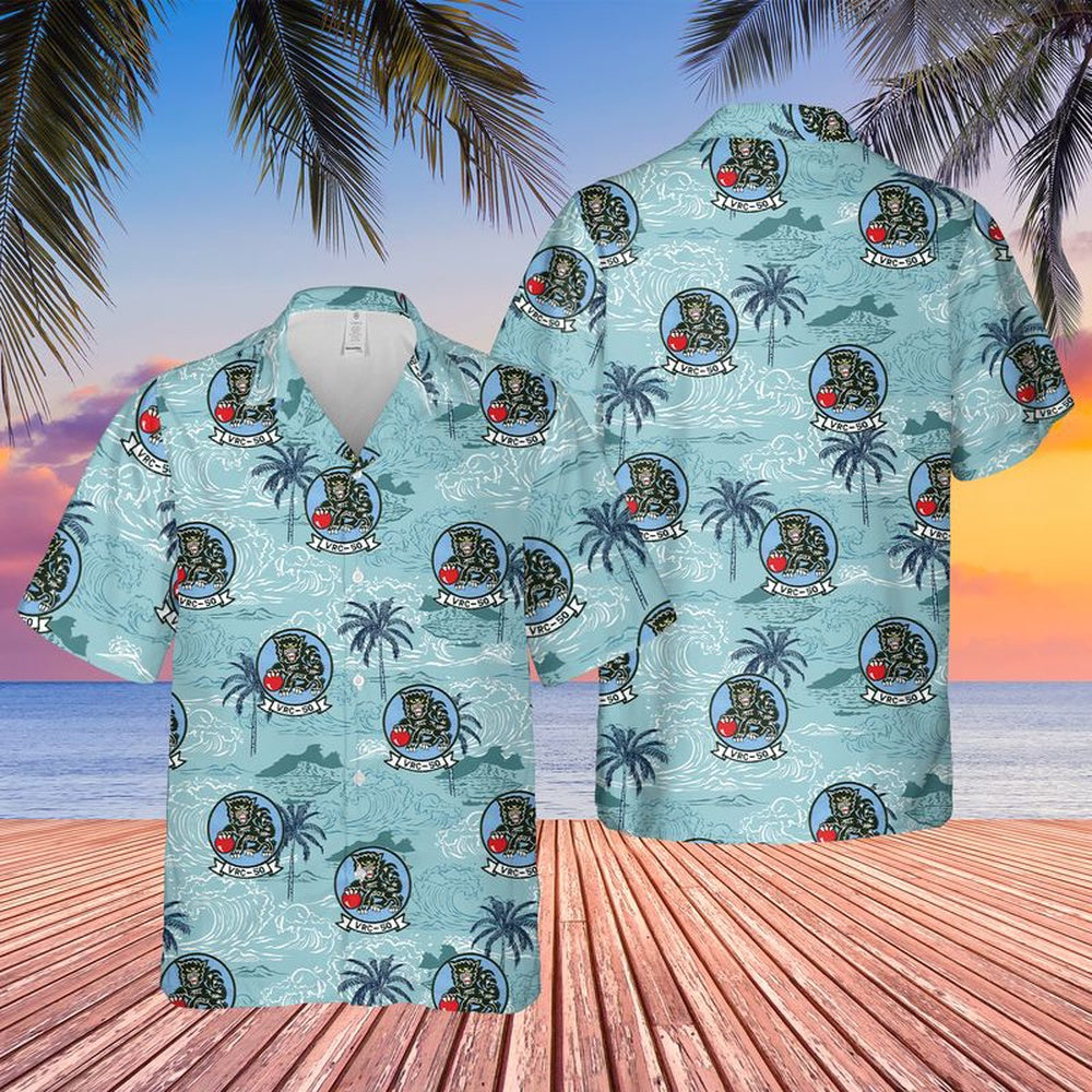 Us Navy Hawaiian Shirt, US Navy VRC-50 Hawaiian Shirt, Military Hawaiian Shirt