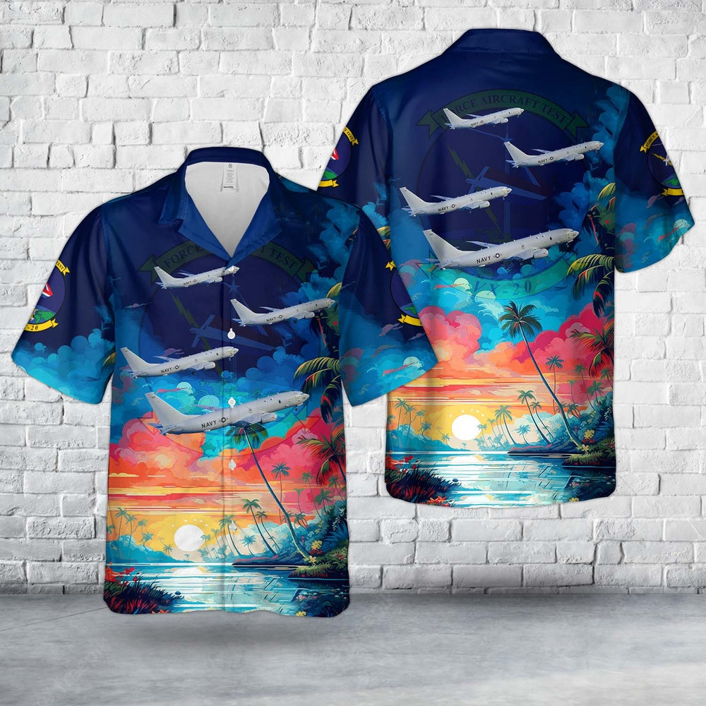 Us Navy Hawaiian Shirt, US Navy VX-20, Air Test and Evaluation Squadron Twenty P-8A Poseidon Hawaiian Shirt