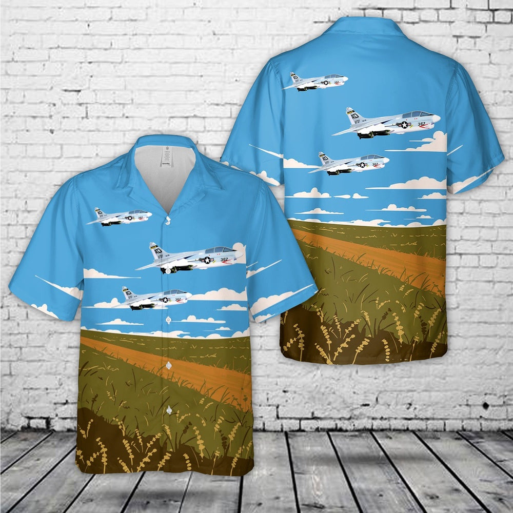 Us Navy Hawaiian Shirt, US Navy Va-174 Hellrazors (1980) Ta-7c Hawaiian Shirt, Military Hawaiian Shirt