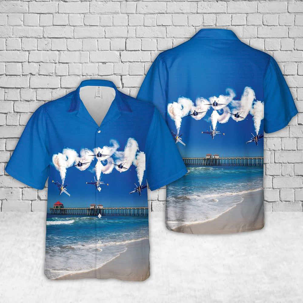 Us Navy Hawaiian Shirt, US Navy Veteran Blue Angels Hawaiian Shirt, Military Hawaiian Shirt