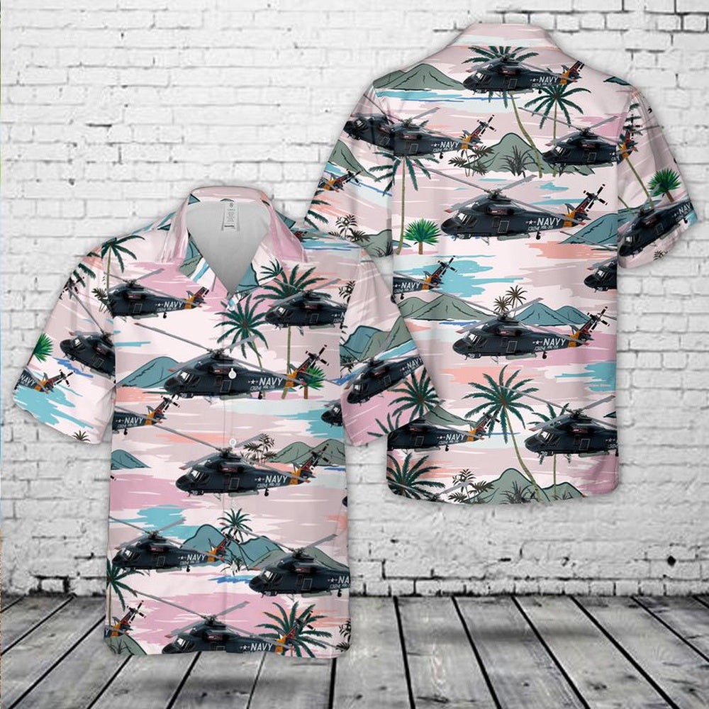 Us Navy Hawaiian Shirt, US Navy Vietnam Era Kaman SH-2F Seasprite Hawaiian Shirt, Military Hawaiian Shirt