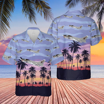 Us Navy Hawaiian Shirt, US Navy Vought A-7 Corsair II Of VA-12 Hawaiian Shirt, Military Hawaiian Shirt