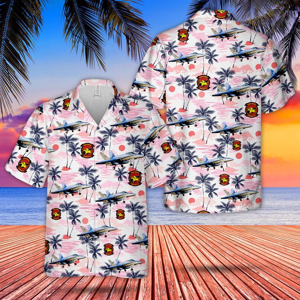 Us Navy Hawaiian Shirt, US Navy strike fighter squadron Strike Fighter Squadron 87 (VFA-87) Boeing FA-18E Super Hornet Hawaiian Shirt
