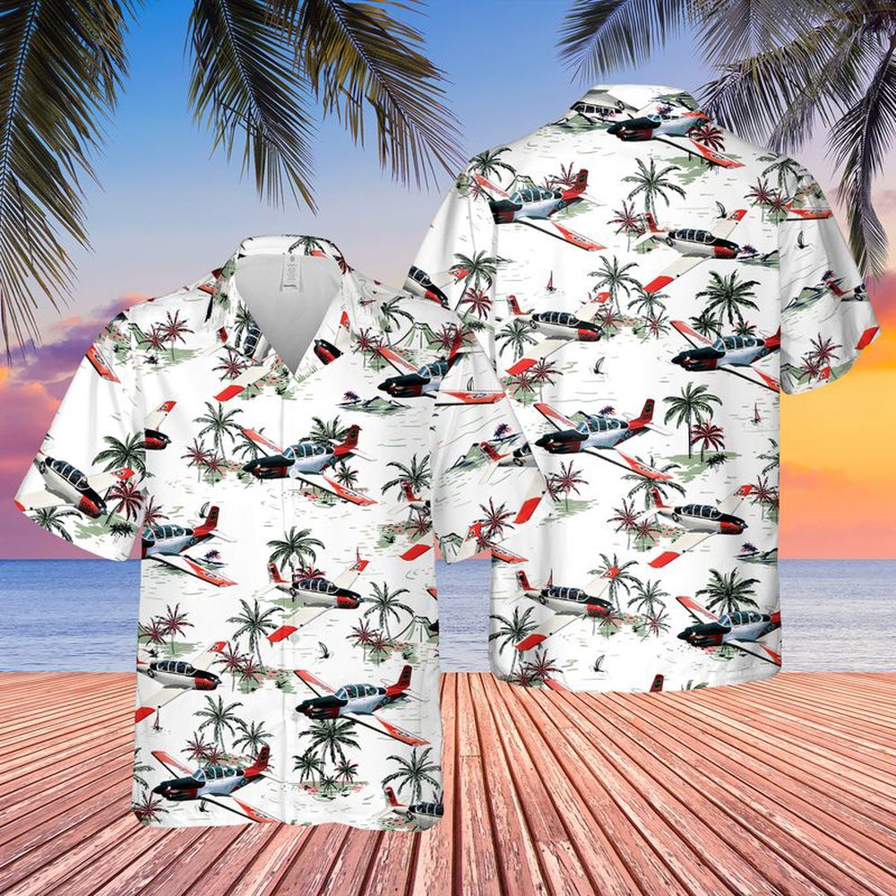Us Navy Hawaiian Shirt, Us Navy Beechcraft T-34 Mentor Hawaiian Shirt, Military Hawaiian Shirt