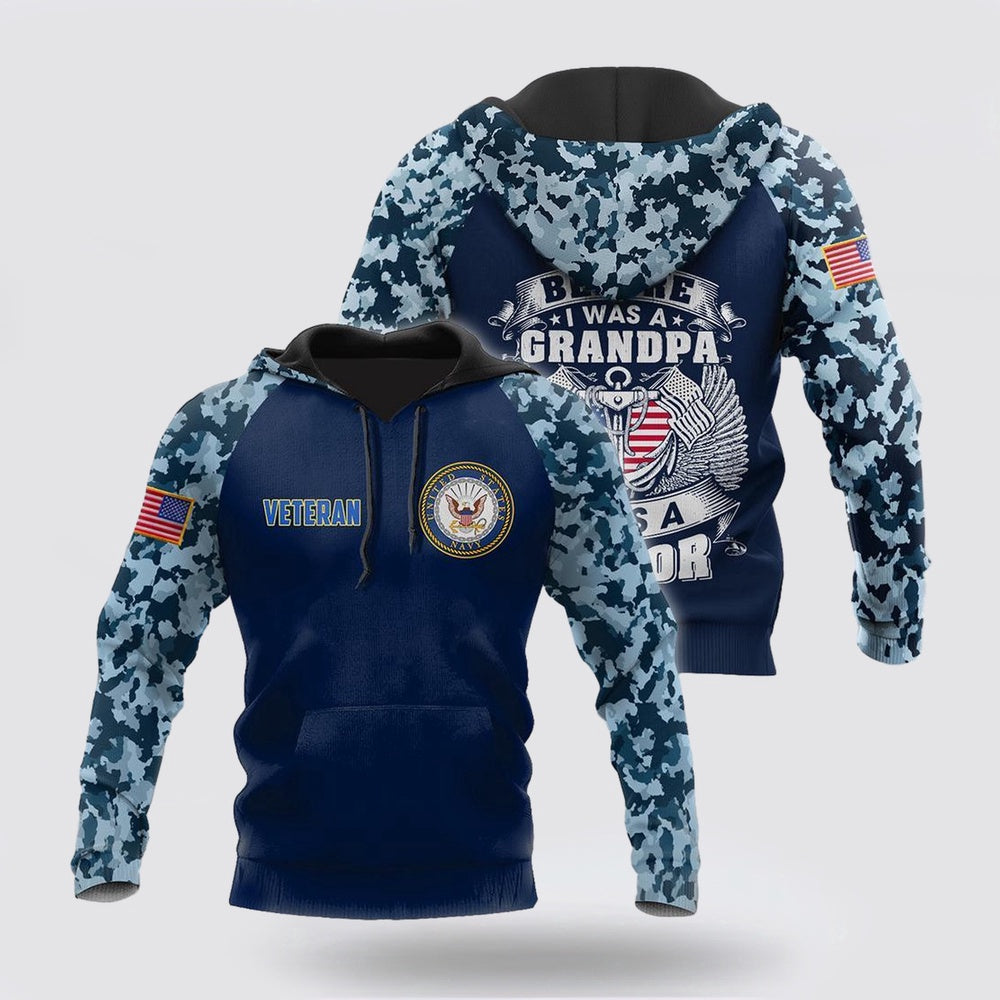 Us Navy Hoodie, All Over Printed Navy Veteran 3D Hoodie