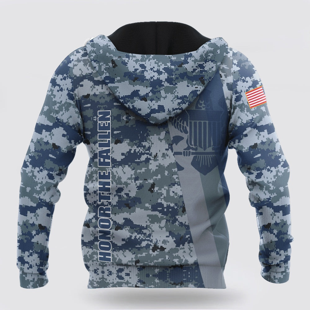 Us Navy Hoodie, Custom Name Us Navy Veteran Camo 3D Printed Hoodie Proud Military