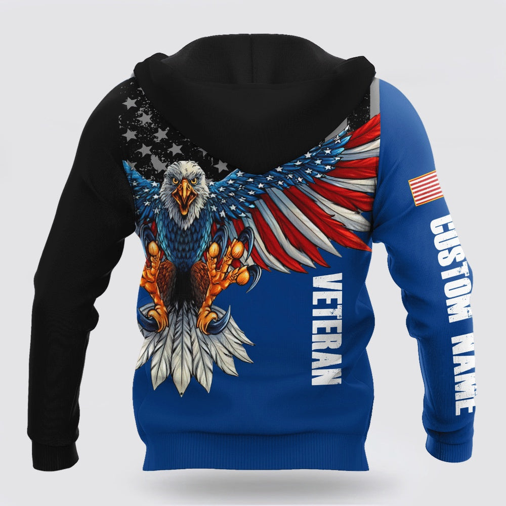 Us Navy Hoodie, Custom Name Us Navy Veteran Eagle 3D Printed Hoodie Proud Military