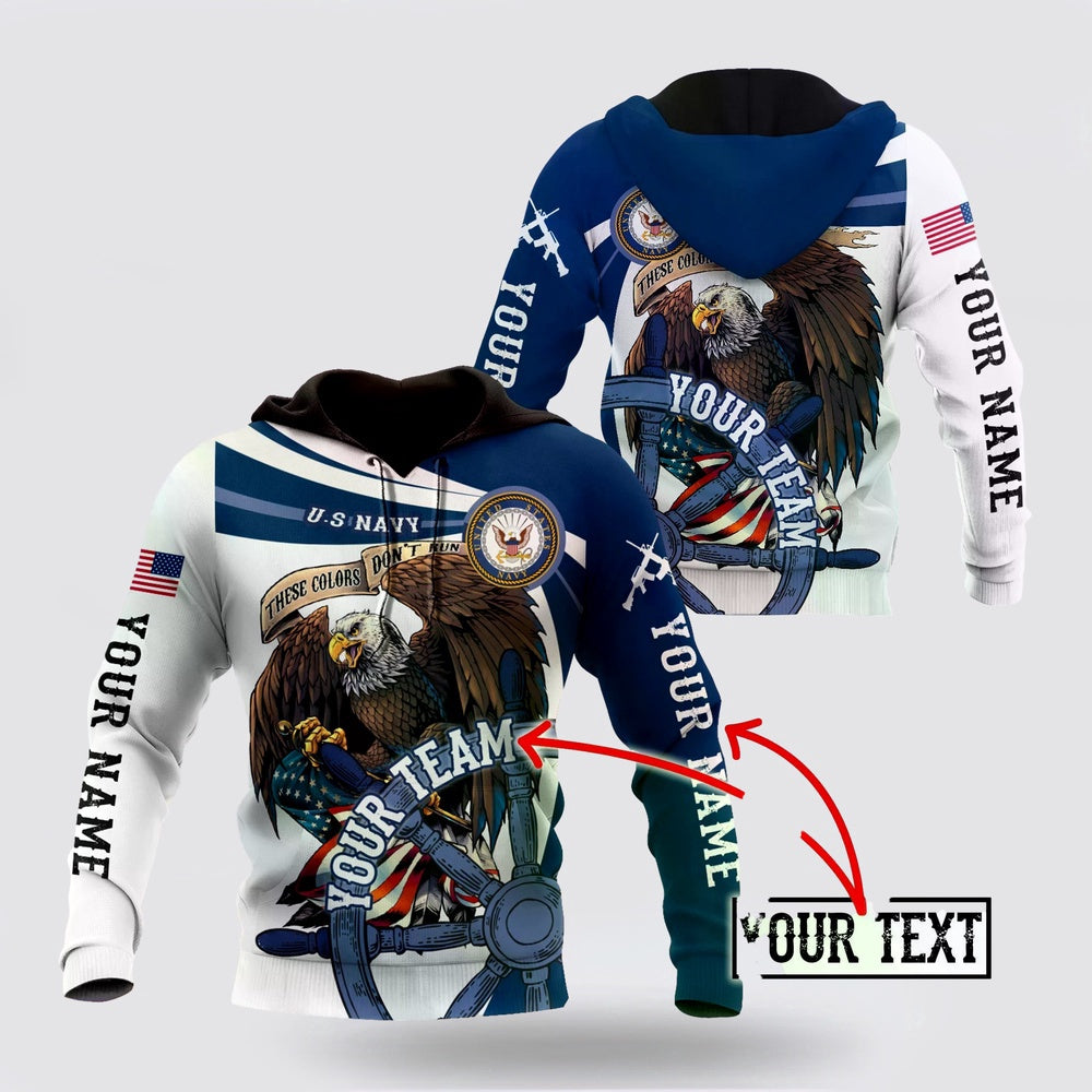 Us Navy Hoodie, Custom Name Us Navy Veteran Team Boat 3D Printed Hoodie Proud Military