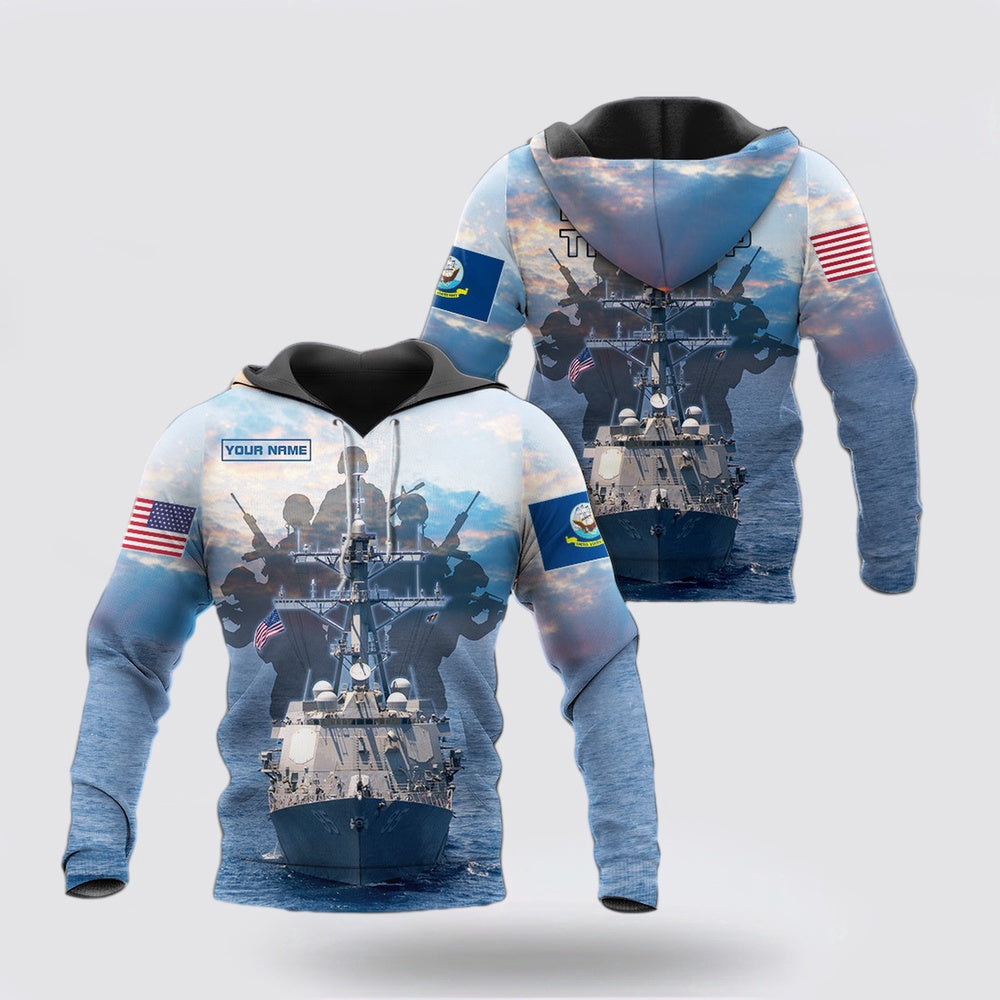Us Navy Hoodie, Don’t Give Up The Ship US Navy Independence Day Customized 3D Printed Hoodie
