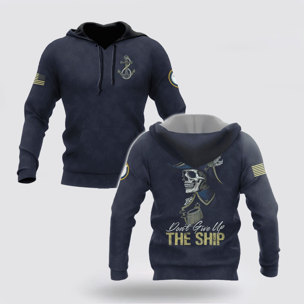 Us Navy Hoodie, Navy Veteran Dont Give Up The Ship Unisex Hoodie