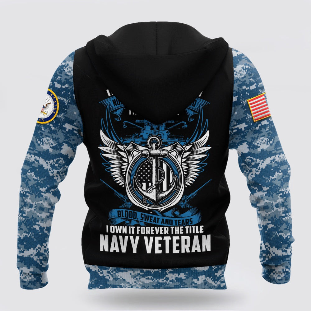 Us Navy Hoodie, Navy Veteran Personalized All Over Print 3D Hoodie