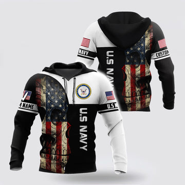 Us Navy Hoodie, Proud To Be United States Navy Personalized Name Hoodie