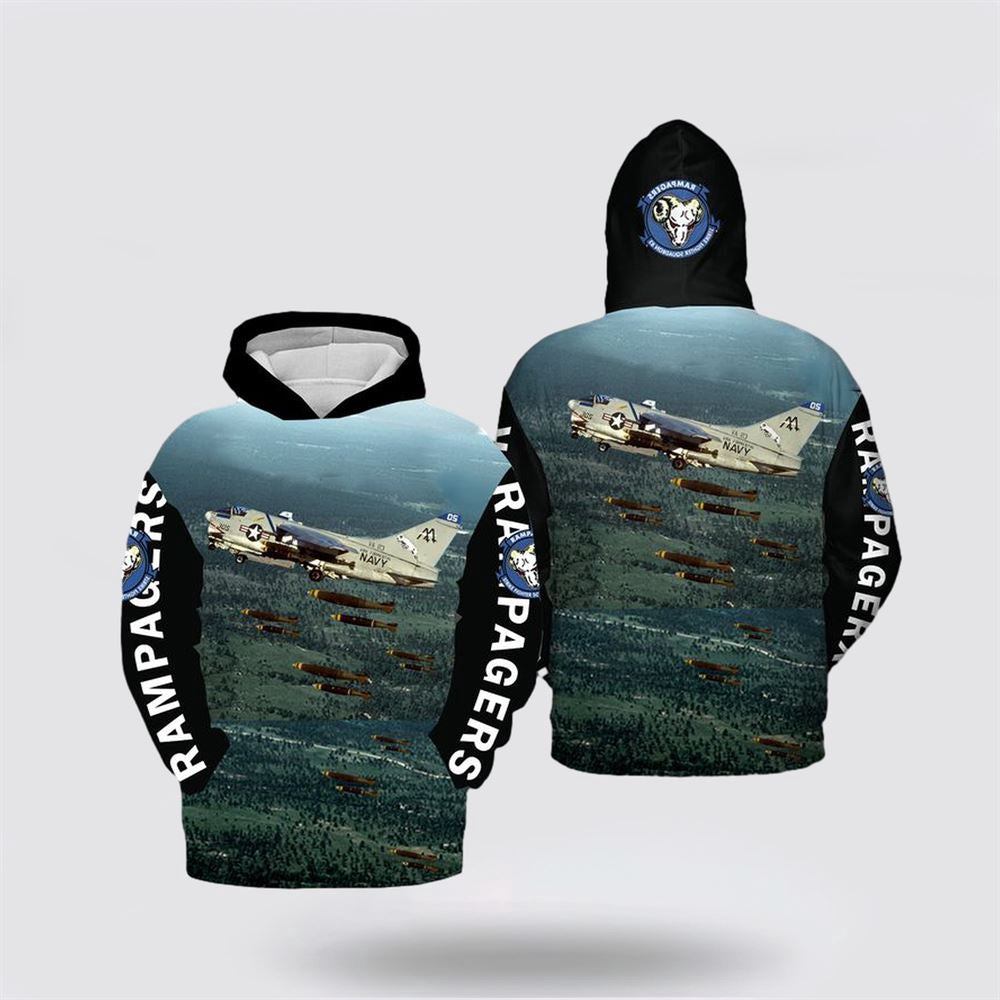 Us Navy Hoodie, US Navy A-7 Corsair II Of VFA-83 Rampagers Hoodie 3D