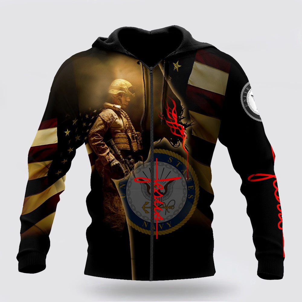 Us Navy Hoodie, US Navy A Hero Voluntarily Walks In To The Dangers Of The Unknown Unisex Hoodie