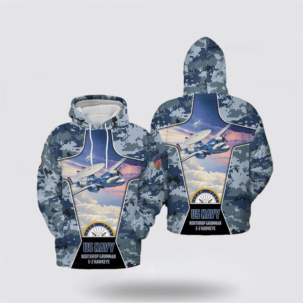 Us Navy Hoodie, US Navy Northrop Grumman E-2 Hawkeye Hoodie 3D