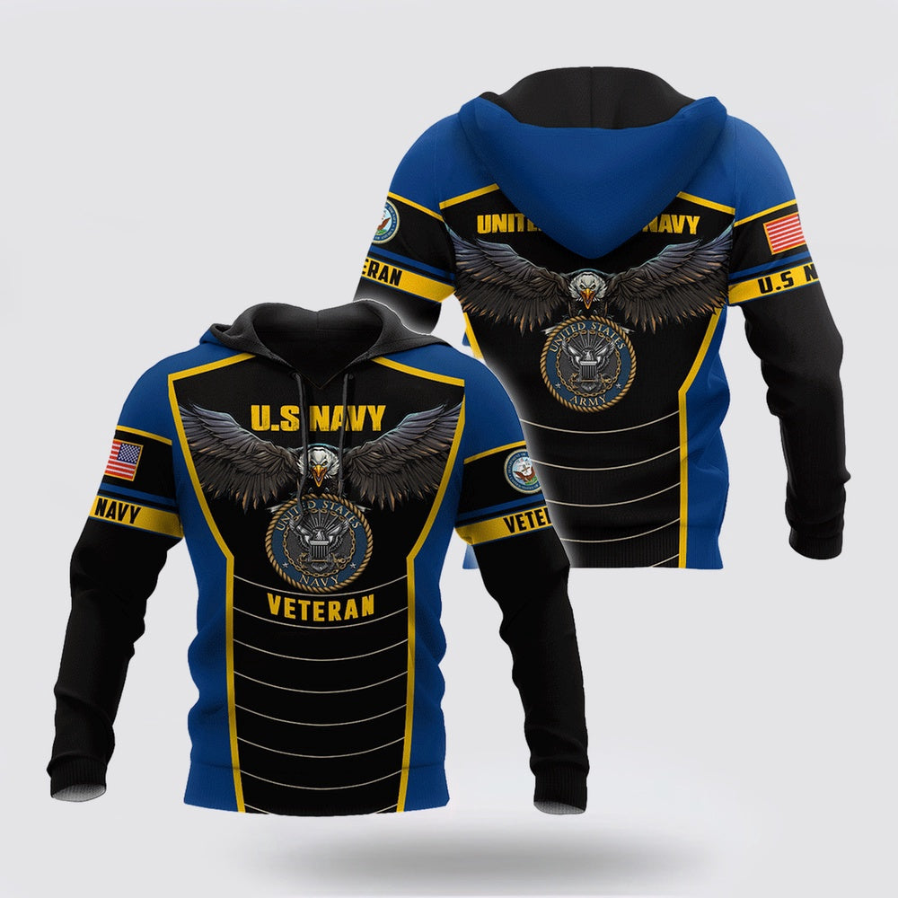 Us Navy Hoodie, US Navy veteran Eagle Pride design 3D Print Hoodie Proud Military