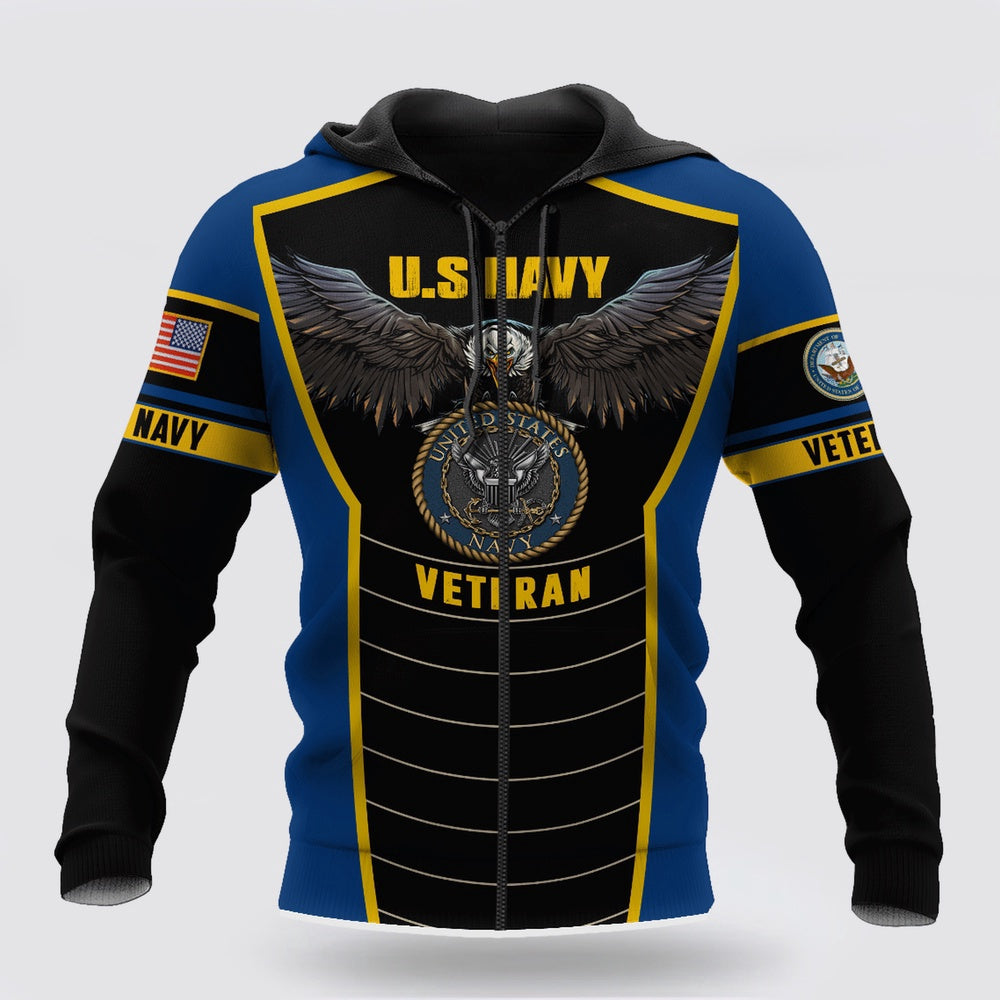 Us Navy Hoodie, US Navy veteran Eagle Pride design 3D Print Hoodie Proud Military