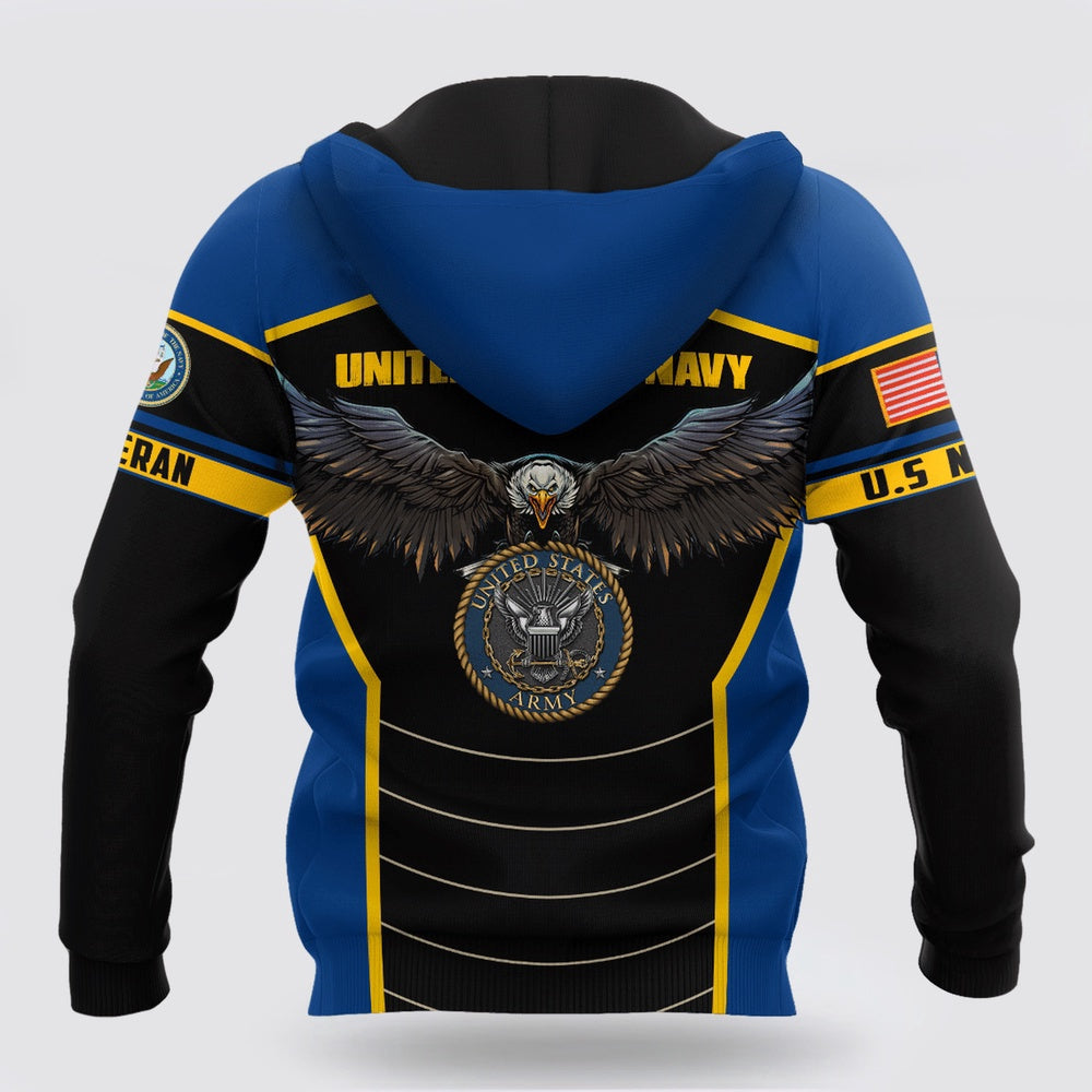 Us Navy Hoodie, US Navy veteran Eagle Pride design 3D Print Hoodie Proud Military