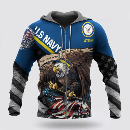 Us Navy Hoodie, Veteran Us Navy Eagle Skull With Star Hoodie