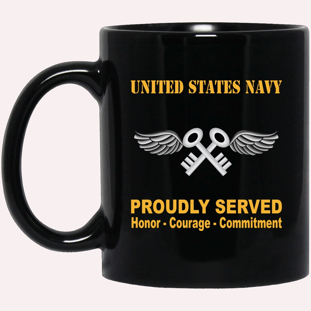 Us Navy Mug, Veterans Mug, Navy Aviation Storekeeper Navy AK Proudly Served Black Mug, Military Coffee Mugs, Us Navy Coffee Mugs