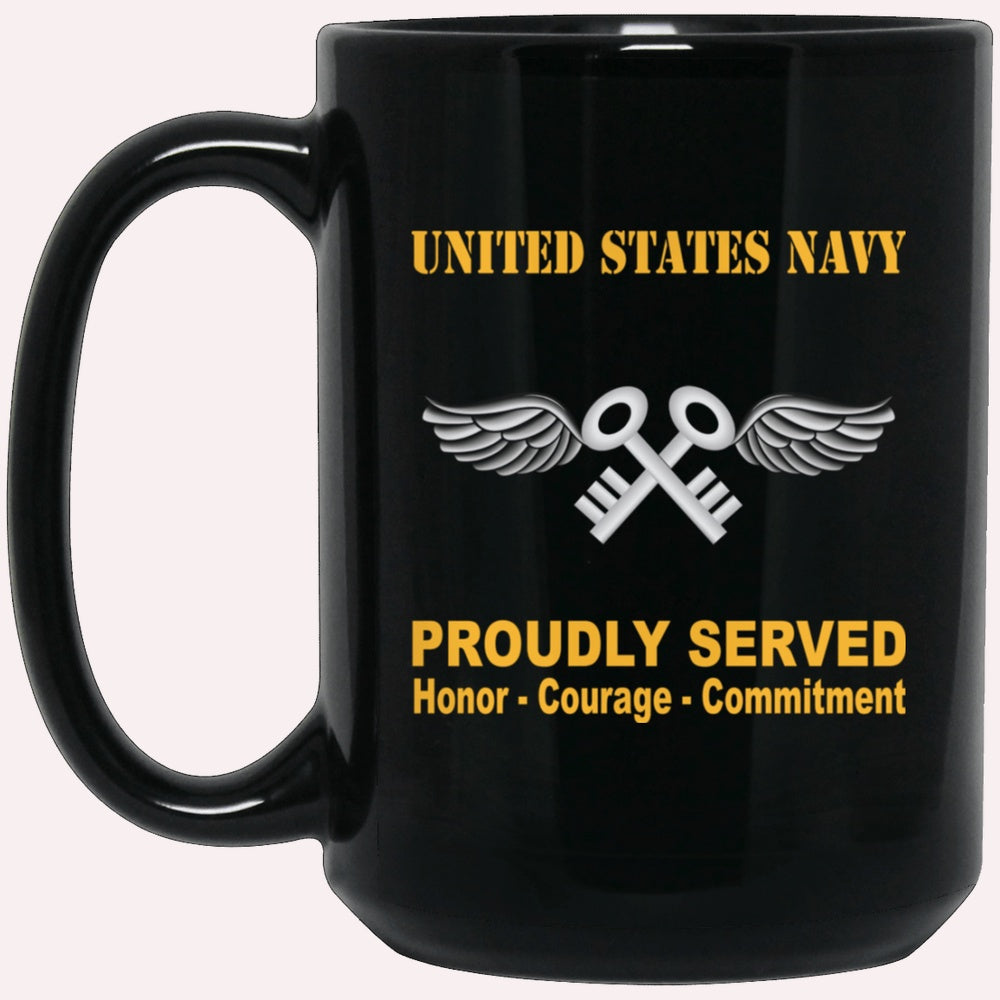 Us Navy Mug, Veterans Mug, Navy Aviation Storekeeper Navy AK Proudly Served Black Mug, Military Coffee Mugs, Us Navy Coffee Mugs