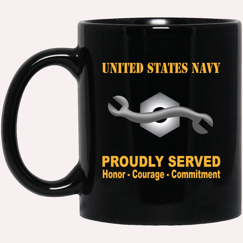 Us Navy Mug, Veterans Mug, Navy Construction Mechanic Navy CM Proudly Served Black Mug, Military Coffee Mugs, Us Navy Coffee Mugs