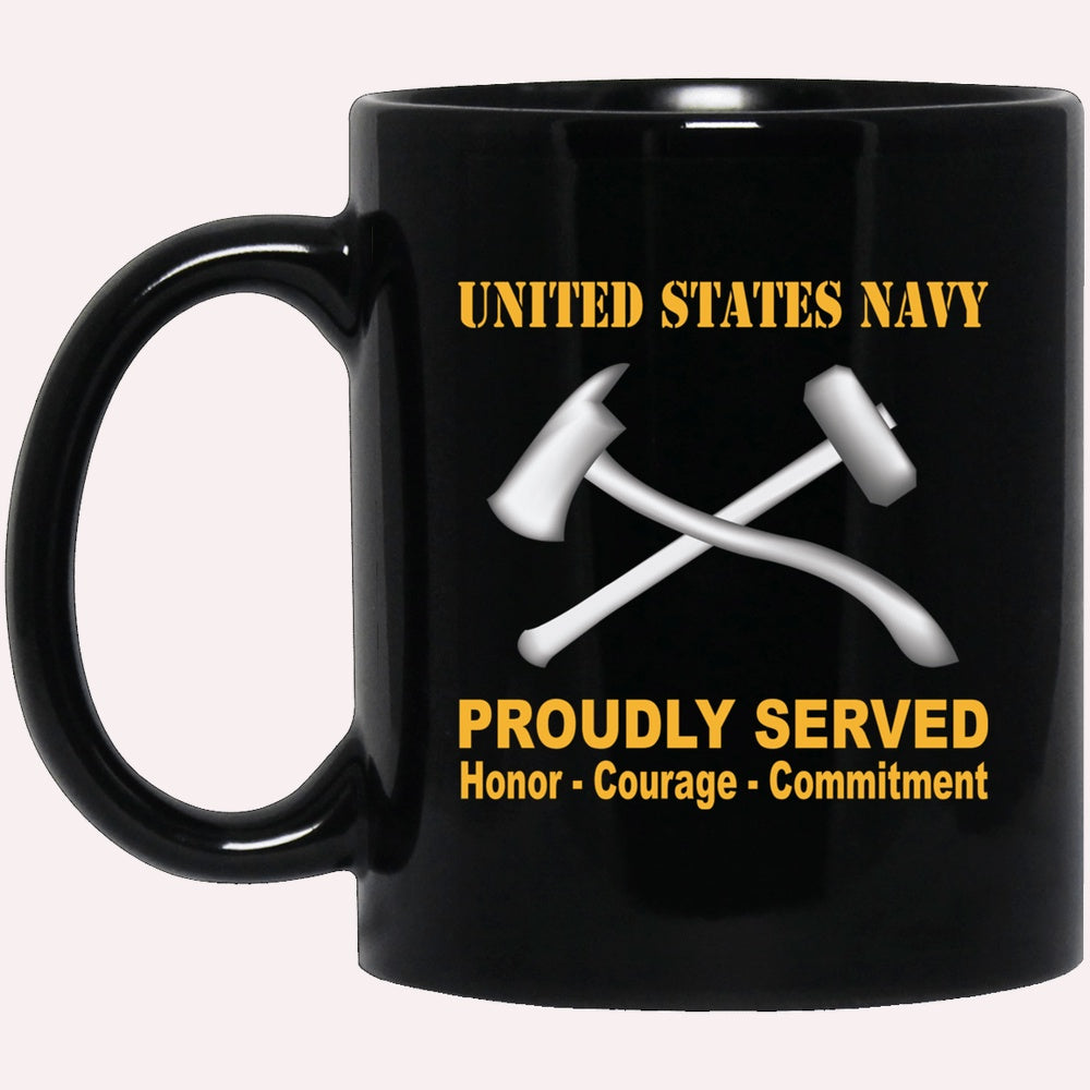 Us Navy Mug, Veterans Mug, Navy Damage Controlman Navy DC Proudly Served Black Mug, Military Coffee Mugs, Us Navy Coffee Mugs