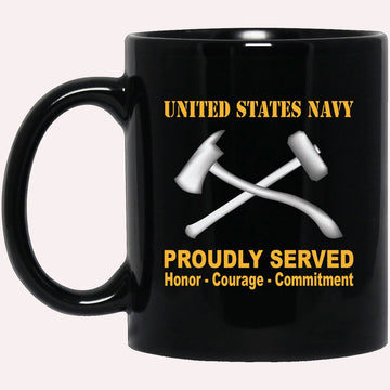 Us Navy Mug, Veterans Mug, Navy Damage Controlman Navy DC Proudly Served Black Mug, Military Coffee Mugs, Us Navy Coffee Mugs