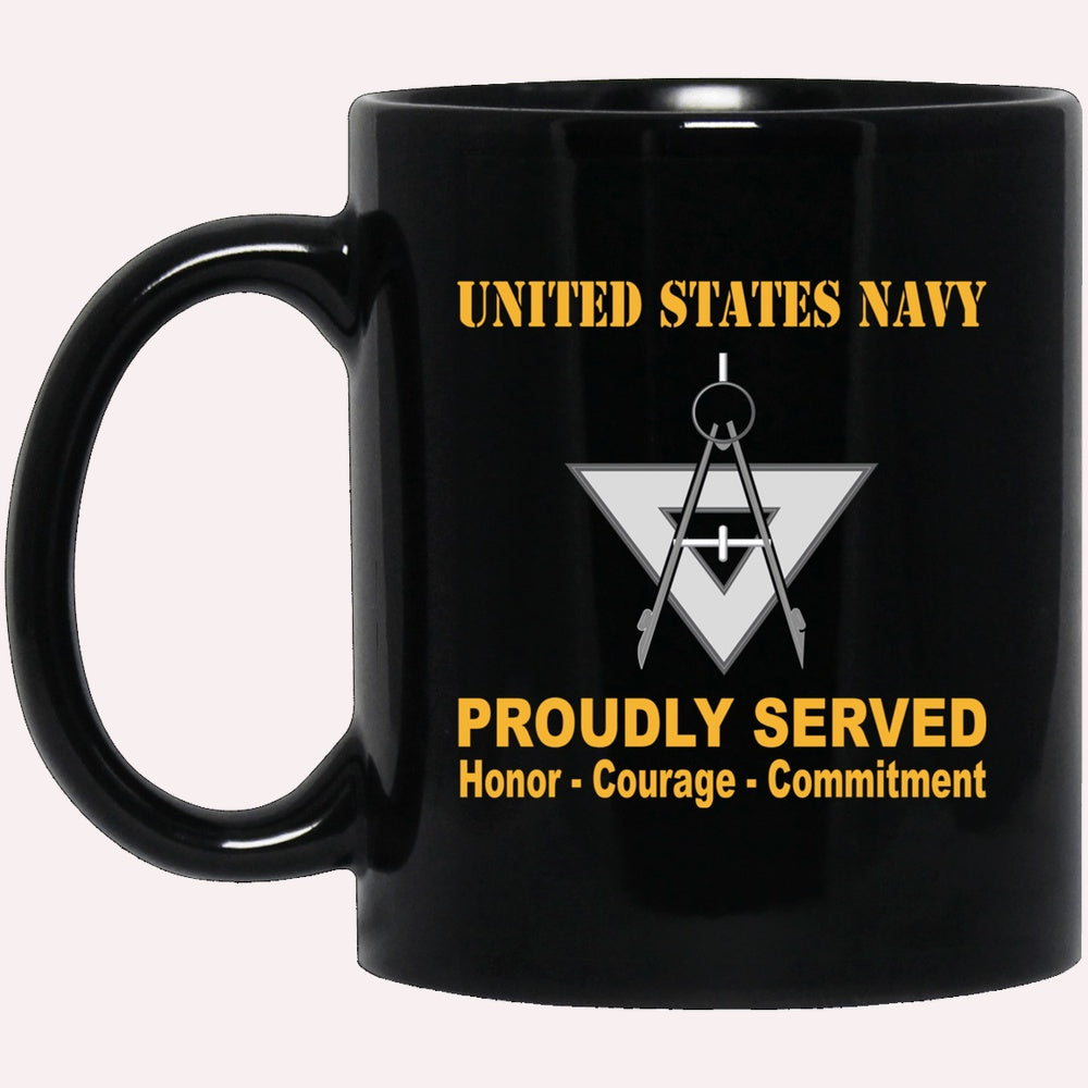 Us Navy Mug, Veterans Mug, Navy Draftsman Navy DM Proudly Served Black Mug, Military Coffee Mugs, Us Navy Coffee Mugs