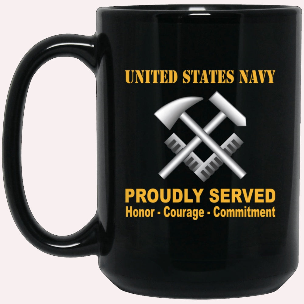 Us Navy Mug, Veterans Mug, Navy Hull Maintenance Technician Navy HT Proudly Served Black Mug, Military Coffee Mugs, Us Navy Coffee Mugs