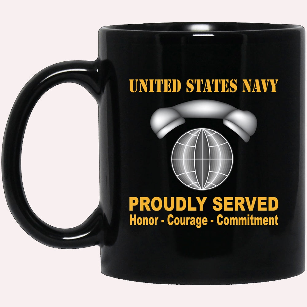 Us Navy Mug, Veterans Mug, Navy Interior Communications Electrician Navy IC Proudly Served Black Mug, Military Coffee Mugs, Us Navy Coffee Mugs