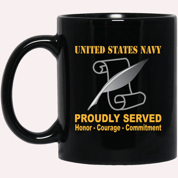 Us Navy Mug, Veterans Mug, Navy Journalist Navy JO Proudly Served Black Mug, Military Coffee Mugs, Us Navy Coffee Mugs