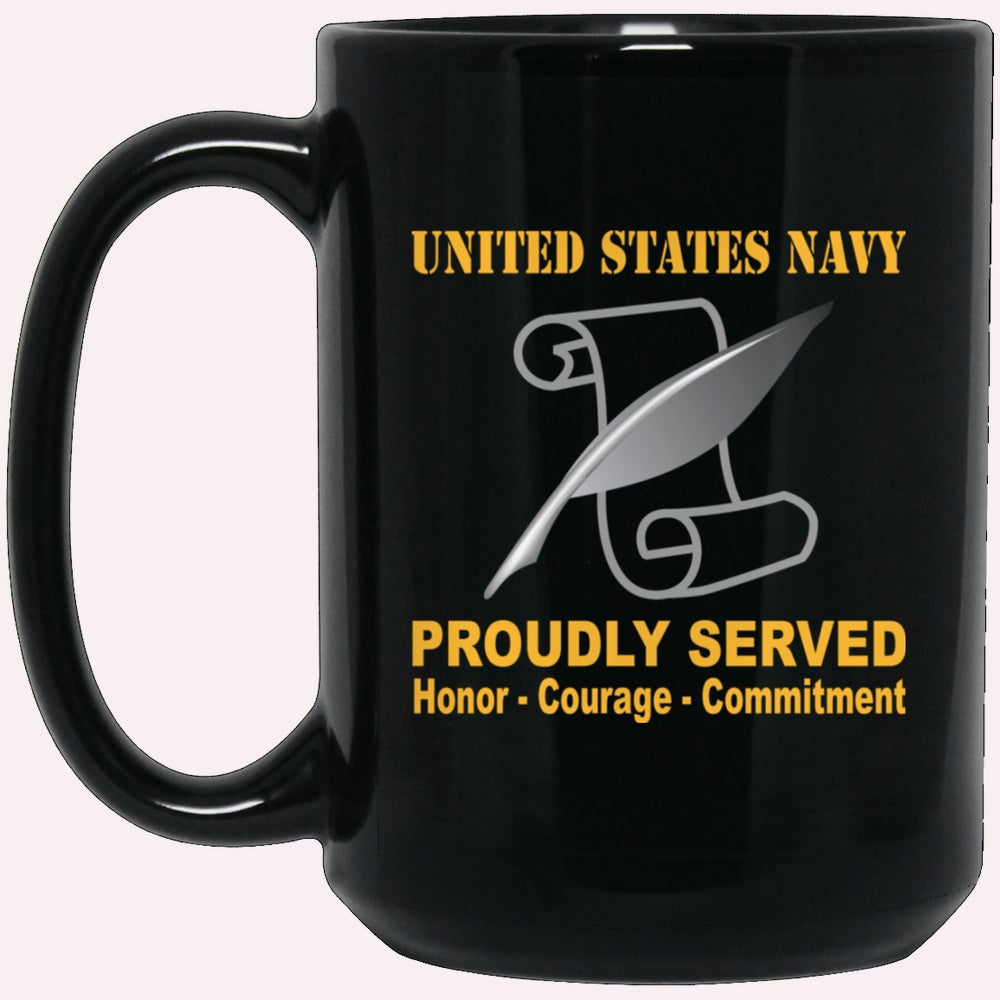 Us Navy Mug, Veterans Mug, Navy Journalist Navy JO Proudly Served Black Mug, Military Coffee Mugs, Us Navy Coffee Mugs