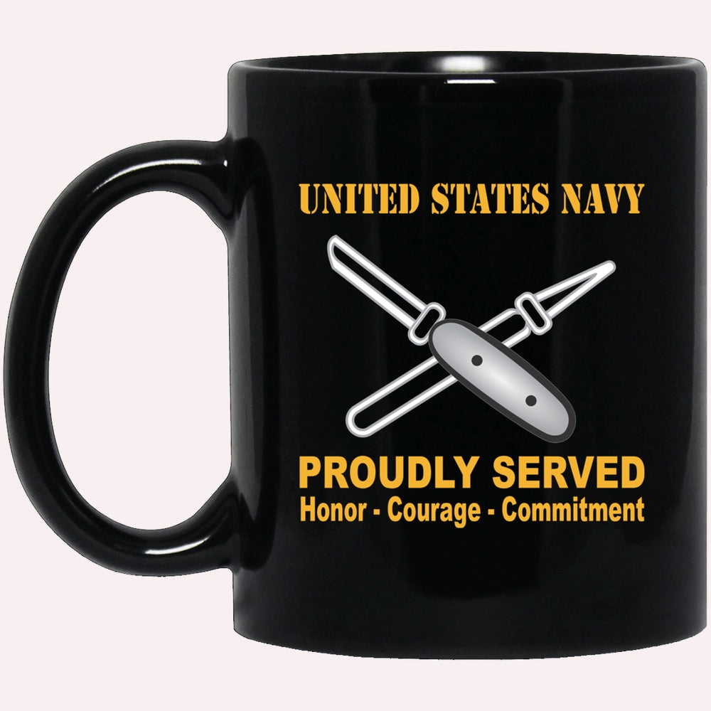 Us Navy Mug, Veterans Mug, Navy Lithographer Navy LI Proudly Served Black Mug, Military Coffee Mugs, Us Navy Coffee Mugs