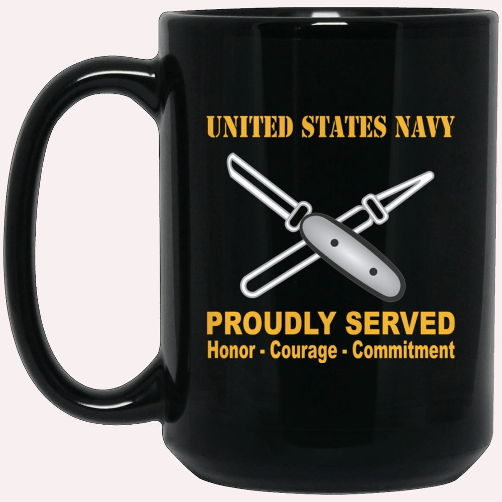 Us Navy Mug, Veterans Mug, Navy Lithographer Navy LI Proudly Served Black Mug, Military Coffee Mugs, Us Navy Coffee Mugs