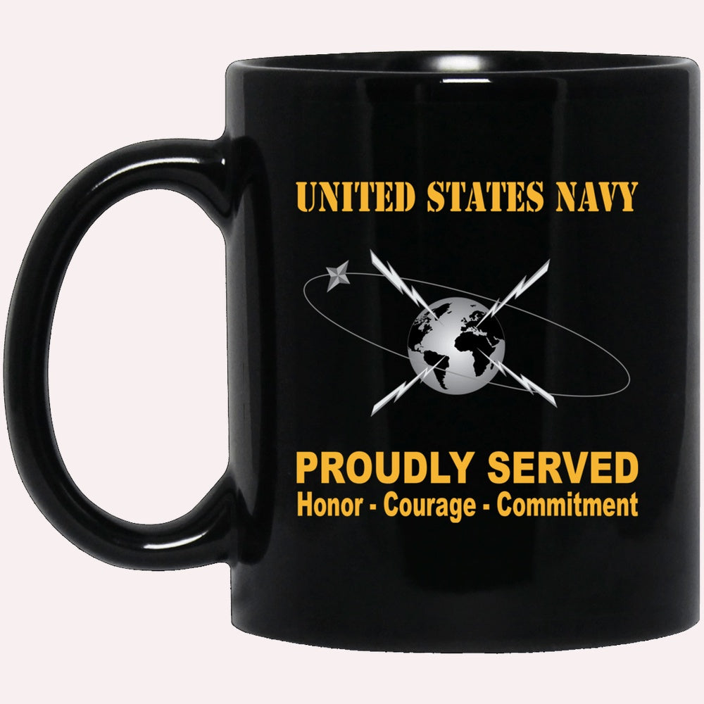 Us Navy Mug, Veterans Mug, Navy Mass Communications Specialist Navy MC Proudly Served Black Mug, Military Coffee Mugs, Us Navy Coffee Mugs